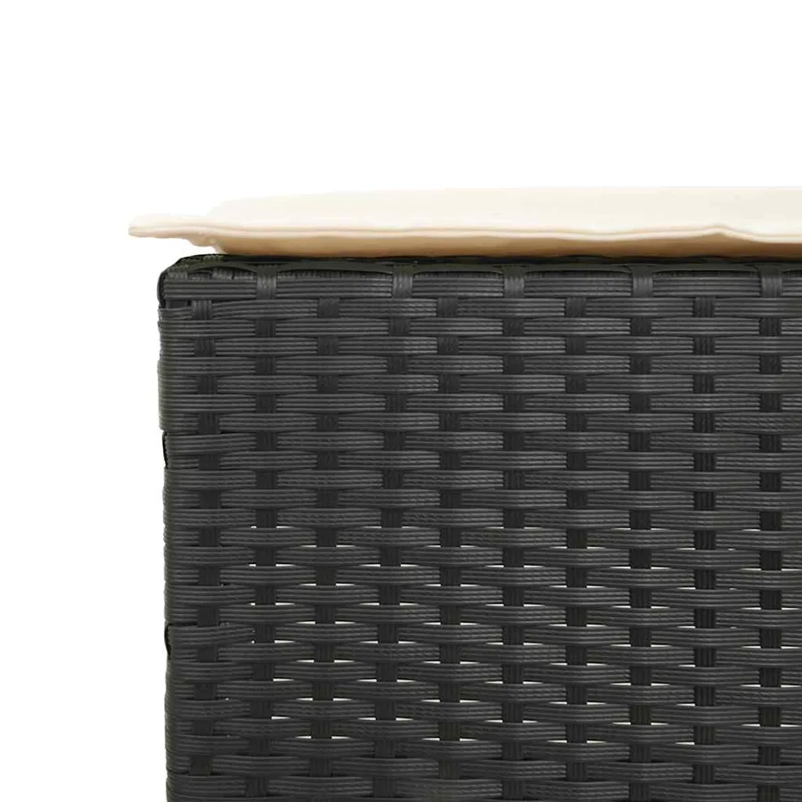 Ensemble de bar de jardin 3 pcs avec coussins noir poly rotin - 6