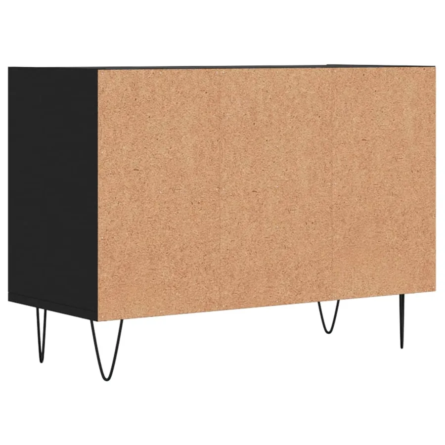Meuble TV noir 69,5 x 30 x 50 cm bois d'ingénierie - 6