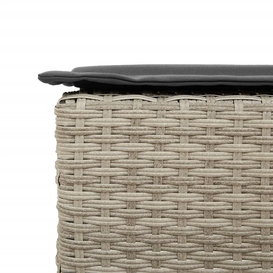 Tabourets de bar jardin avec coussins lot de 2 gris clair rotin - 8