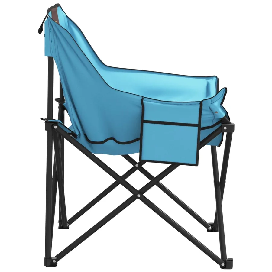 Chaise de camping avec poche pliable lot de 2 bleu vif - 7