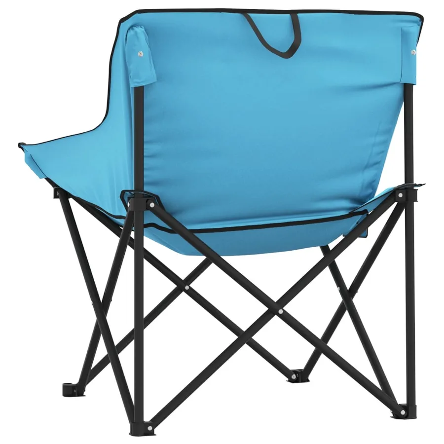 Chaise de camping avec poche pliable lot de 2 bleu vif - 8