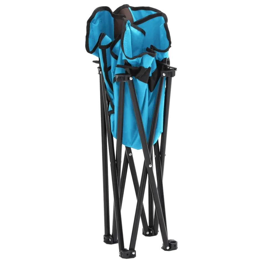 Chaise de camping avec poche pliable lot de 2 bleu vif - 9
