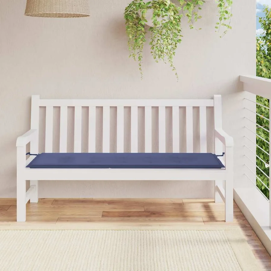 Coussin de banc de jardin bleu marine 150x50x3 cm tissu oxford