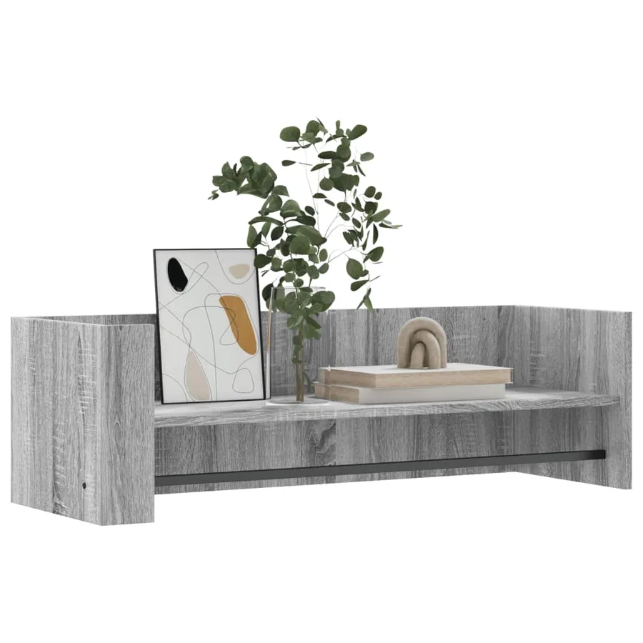 Étagère murale sonoma gris 100x35x30,5 cm bois ingénierie - 3