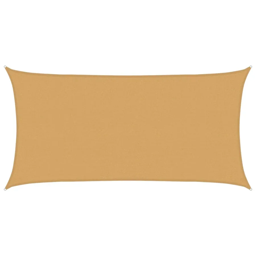 Voile d'ombrage 160 g/m² rectangulaire sable 2,5x5 m PEHD - 2