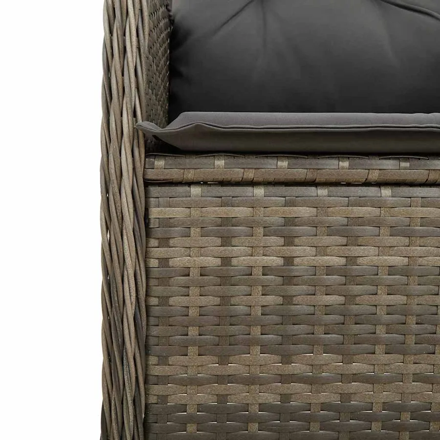 Ensemble de bistro de jardin 9 pcs coussins gris poly rotin - 5