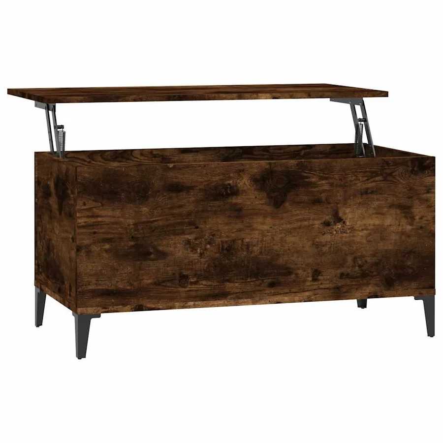 Table basse Chêne fumé 90x44,5x45 cm Bois d'ingénierie - 2
