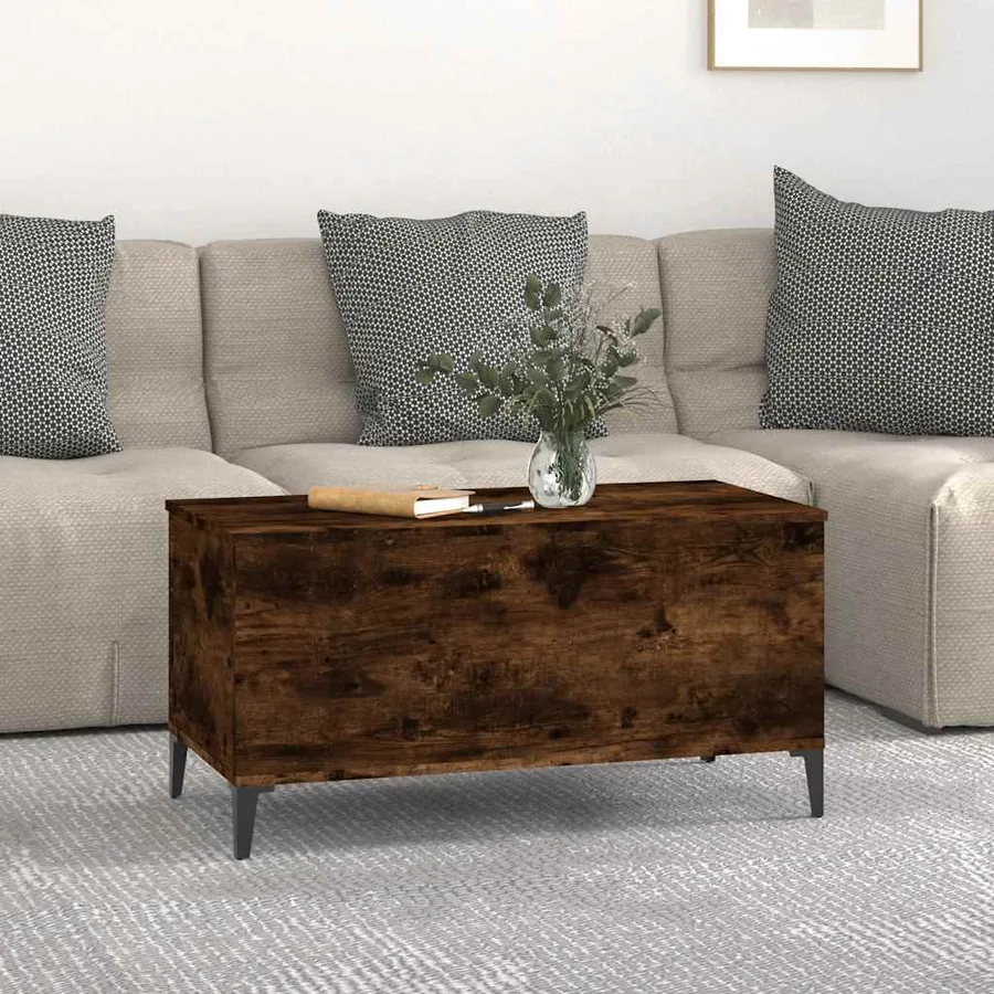 Table basse Chêne fumé 90x44,5x45 cm Bois d'ingénierie - 3
