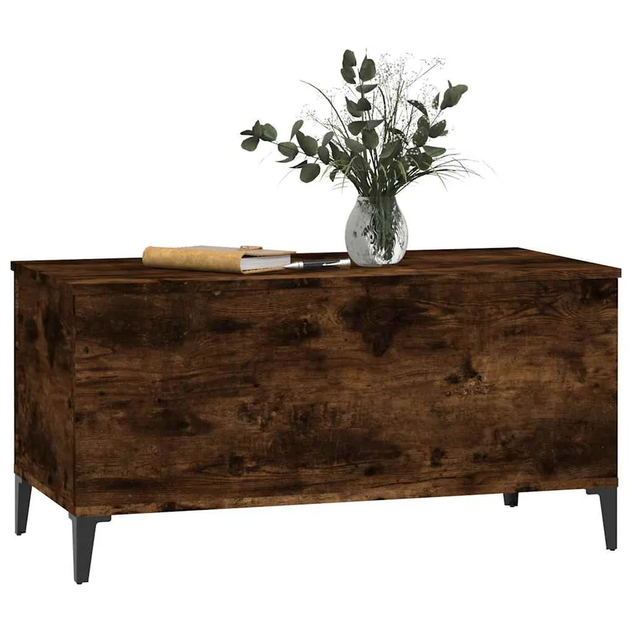 Table basse Chêne fumé 90x44,5x45 cm Bois d'ingénierie - 7