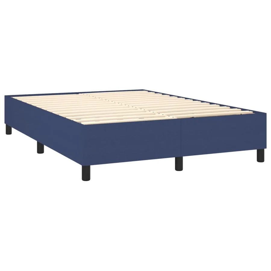 Sommier à lattes de lit avec matelas Bleu 140x200 cm Tissu - 4