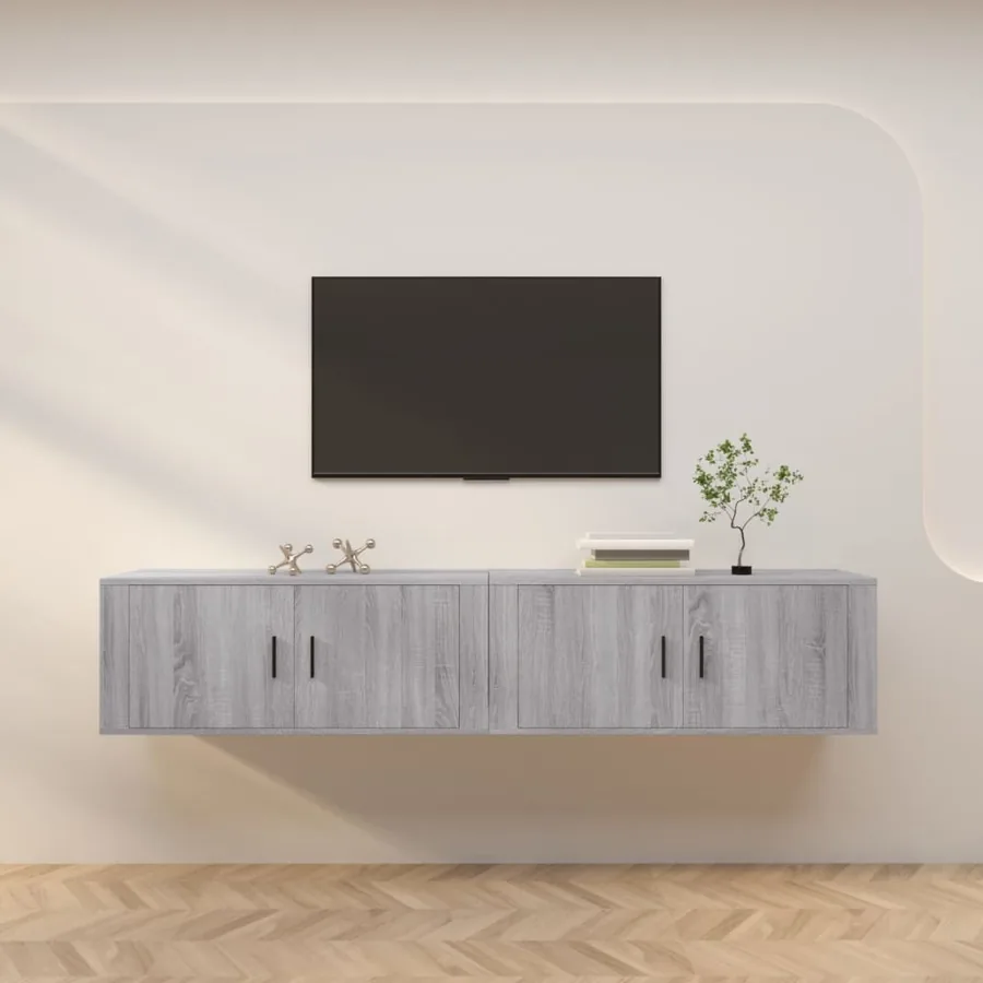 Meubles TV muraux 2 pcs sonoma gris 100x34,5x40 cm