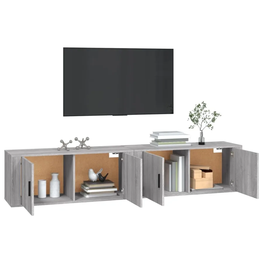 Meubles TV muraux 2 pcs sonoma gris 100x34,5x40 cm - 3
