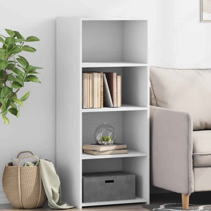 Buffet haut blanc 50x41x124 cm bois d'ingénierie