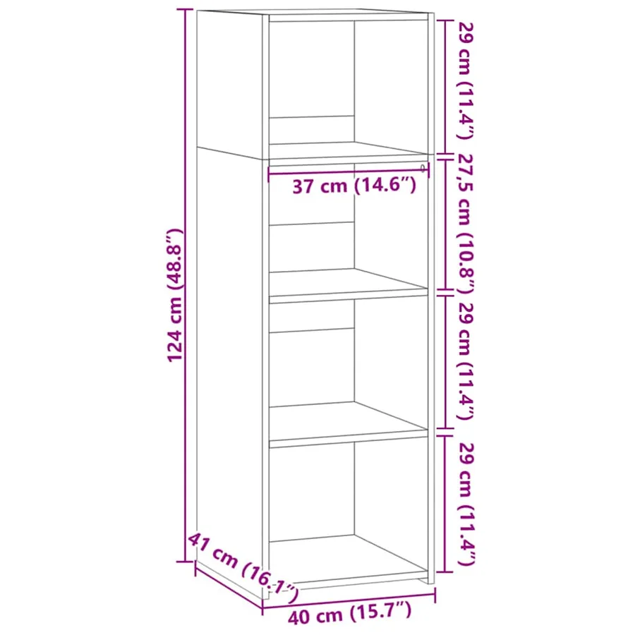 Buffet haut sonoma gris 40x41x124 cm bois d'ingénierie - 9
