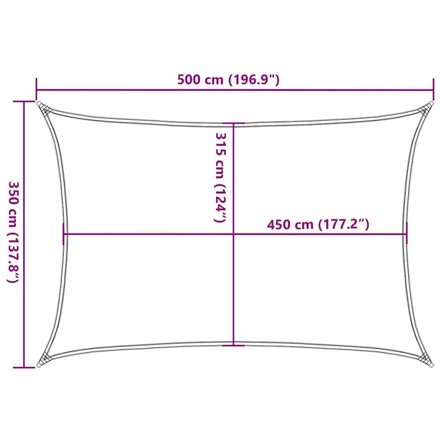 Voile d'ombrage 160 g/m² rectangulaire bleu 3,5x5 m PEHD - 10