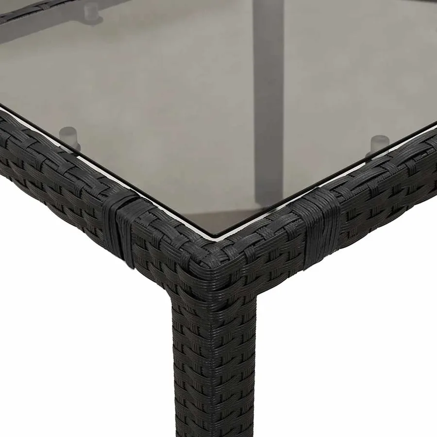 Ensemble de bistro de jardin 7 pcs coussins noir poly rotin - 6