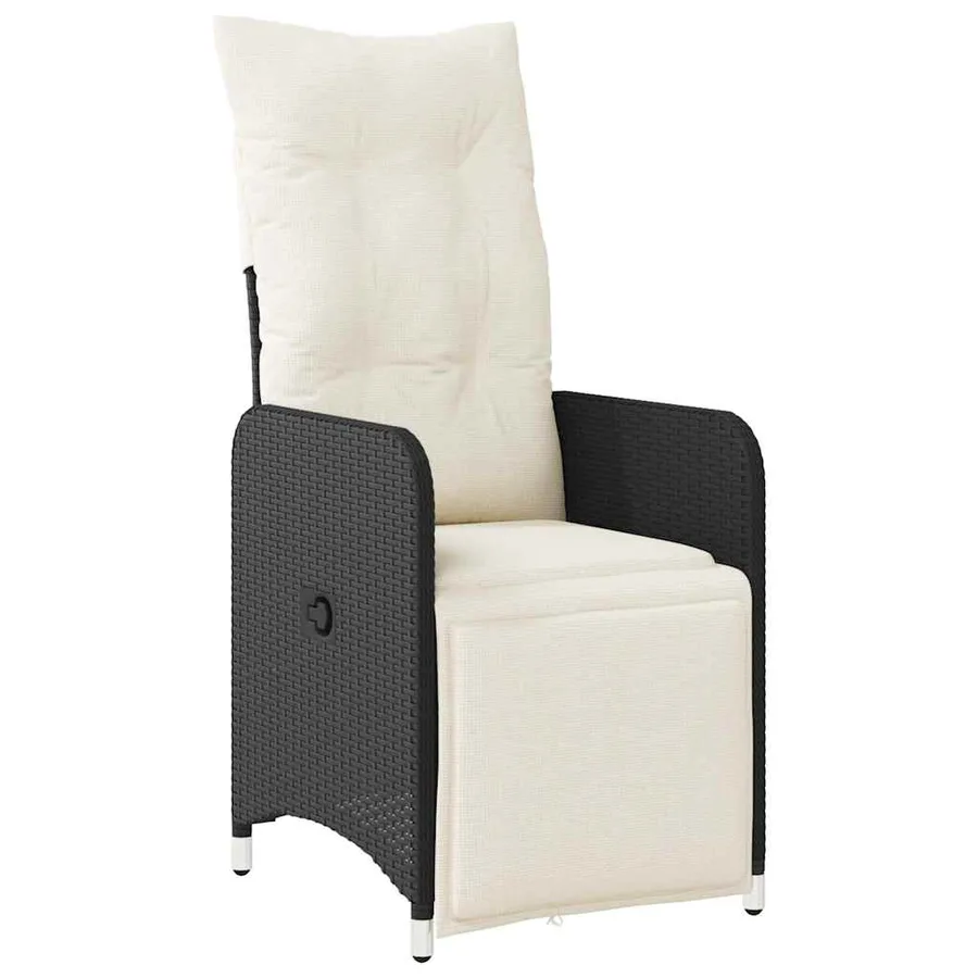 Ensemble de bistro de jardin 5 pcs coussins noir poly rotin - 5