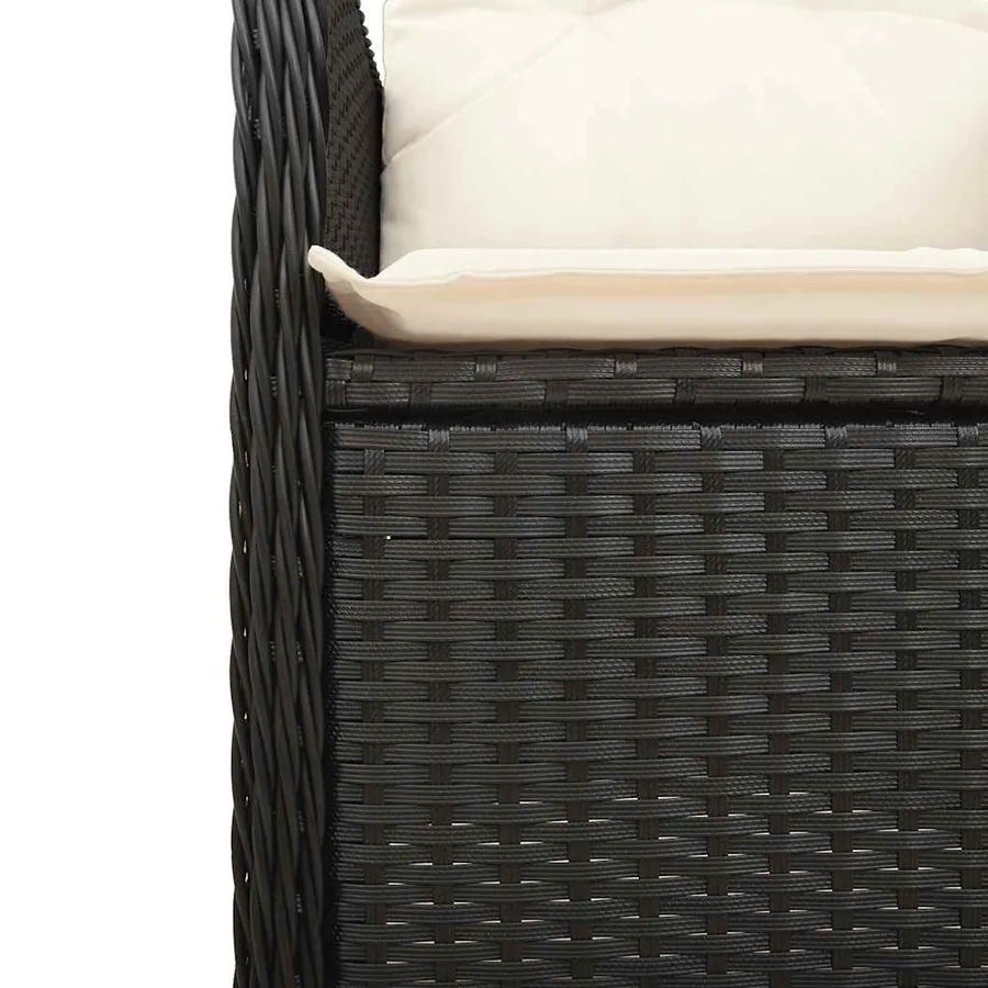 Ensemble de bistro de jardin 5 pcs coussins noir poly rotin - 6