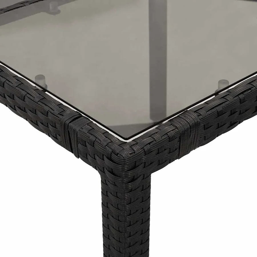 Ensemble de bistro de jardin 5 pcs coussins noir poly rotin - 7