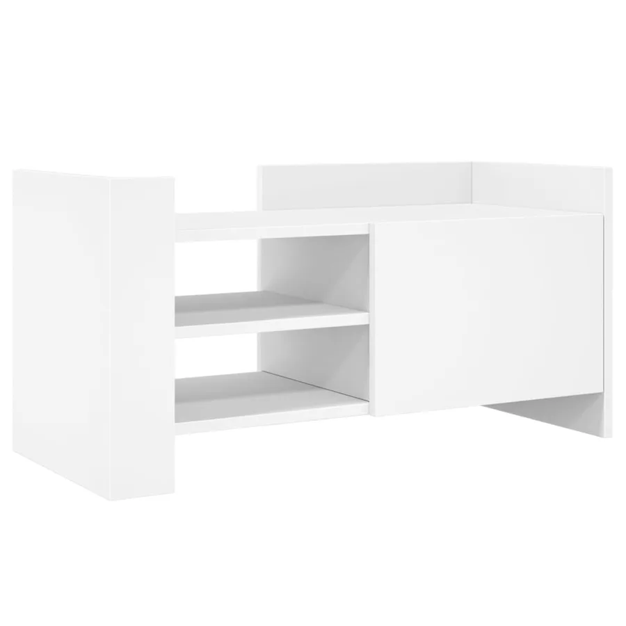 Meuble TV blanc 80x35x40 cm bois d’ingénierie - 2
