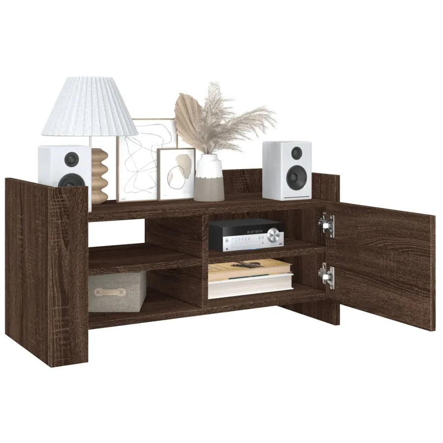 Meuble TV chêne marron 80x35x40 cm bois d'ingénierie - 3
