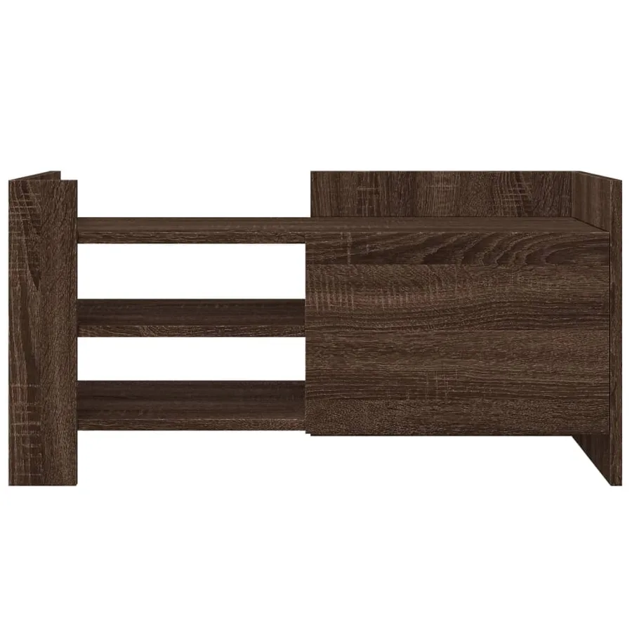 Meuble TV chêne marron 80x35x40 cm bois d'ingénierie - 4