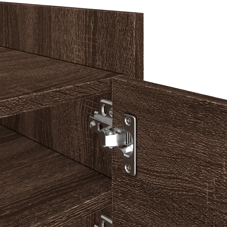 Meuble TV chêne marron 80x35x40 cm bois d'ingénierie - 9