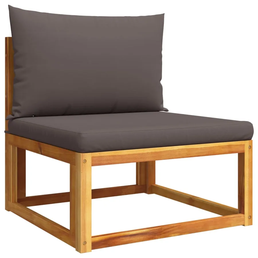 Ensemble de canapés de jardin 6 pièces avec coussins en bois d'acacia et corde - 7