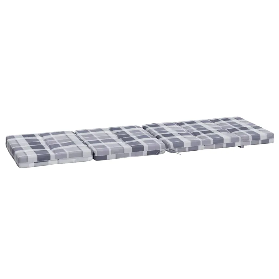 Coussins de chaise longue lot de 2 gris motif à carreaux - 6