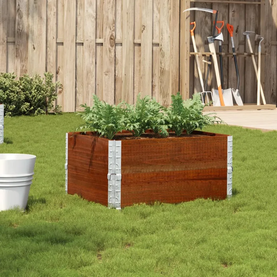 Jardinière marron 80x60 cm bois massif de pin