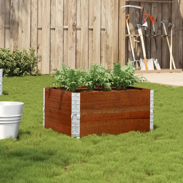 Jardinière marron 80x60 cm bois massif de pin