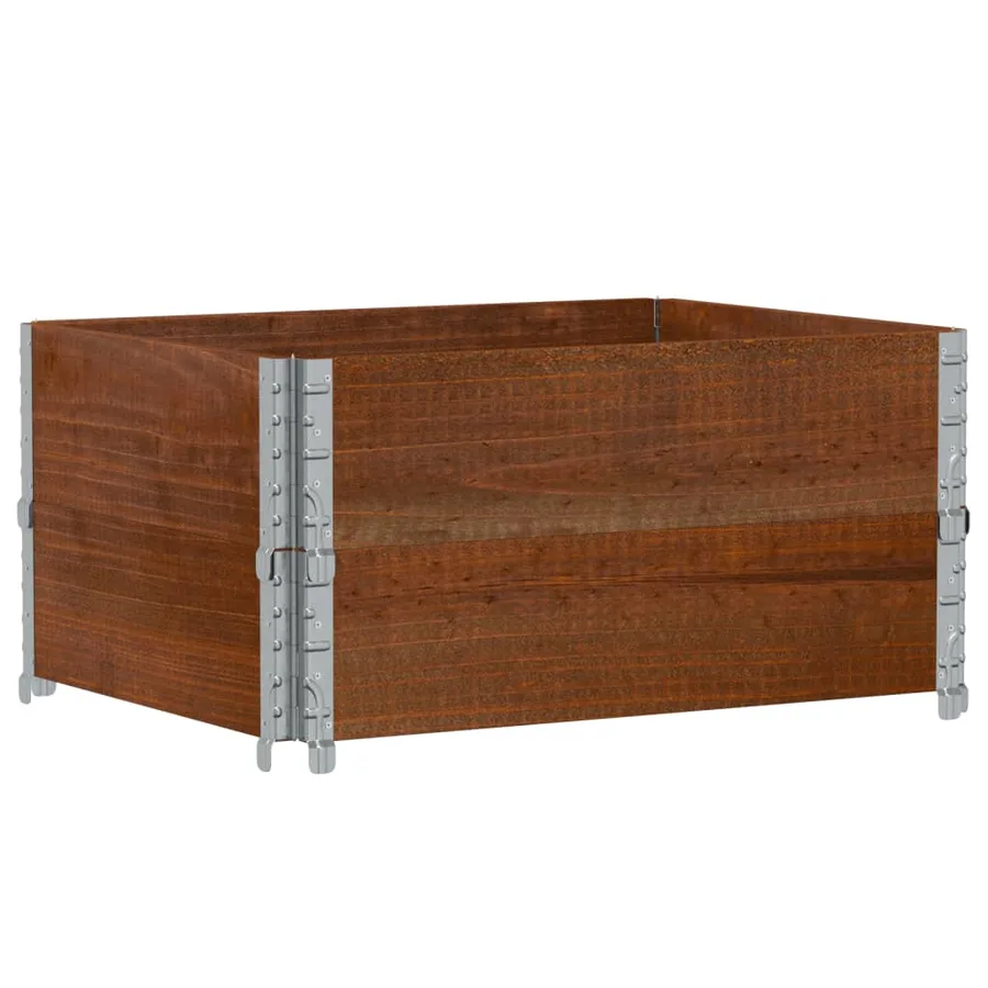 Jardinière marron 80x60 cm bois massif de pin - 2