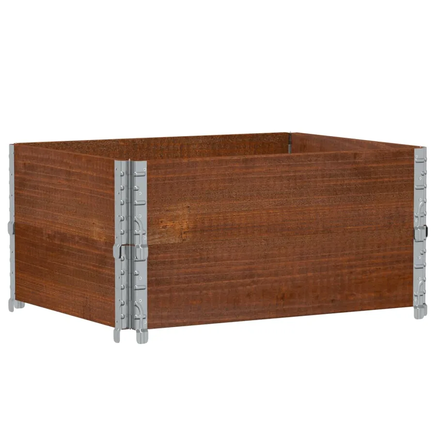 Jardinière marron 80x60 cm bois massif de pin - 5