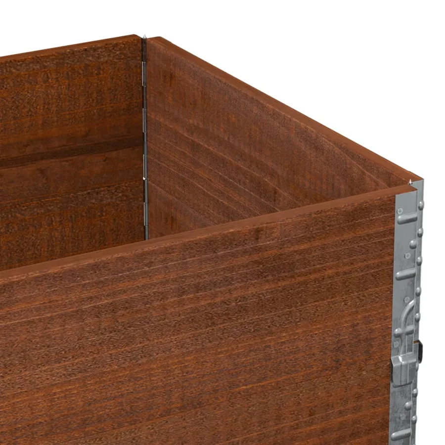 Jardinière marron 80x60 cm bois massif de pin - 7