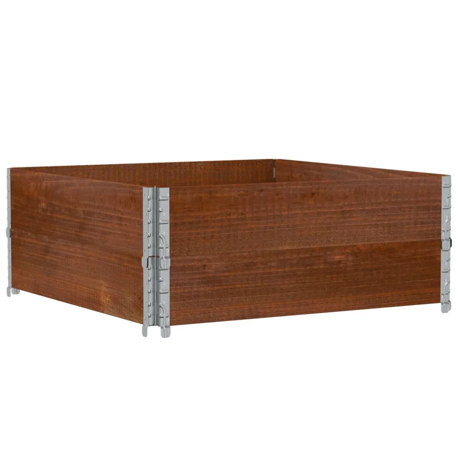 Jardinière marron 100x100 cm bois massif de pin - 2