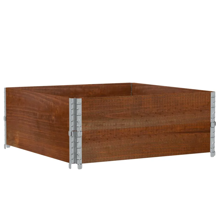 Jardinière marron 100x100 cm bois massif de pin - 5