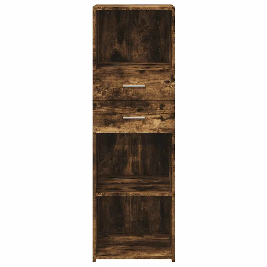 Buffet haut chêne fumé 40x42,5x124 cm bois d'ingénierie - 4