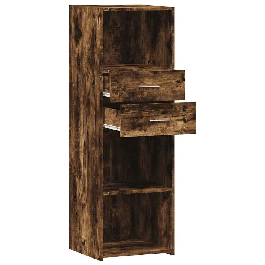 Buffet haut chêne fumé 40x42,5x124 cm bois d'ingénierie - 7
