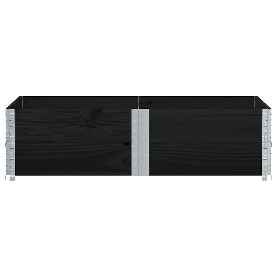 Jardinière noir 150x100 cm bois massif de pin - 3