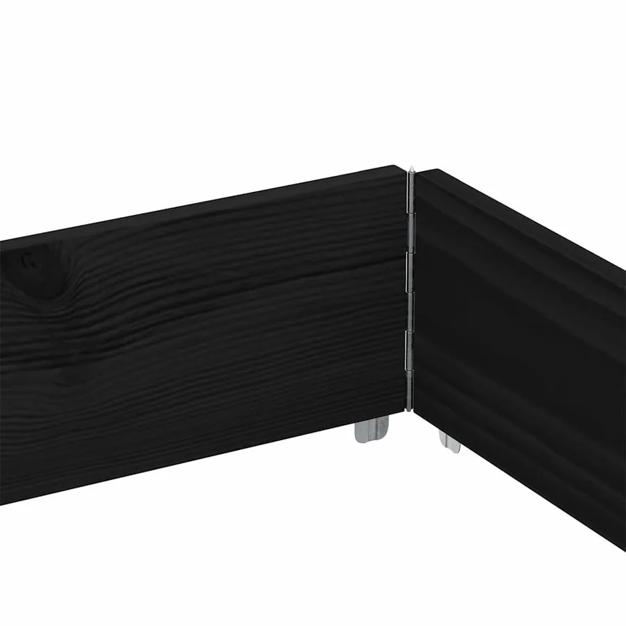 Jardinière noir 150x100 cm bois massif de pin - 6
