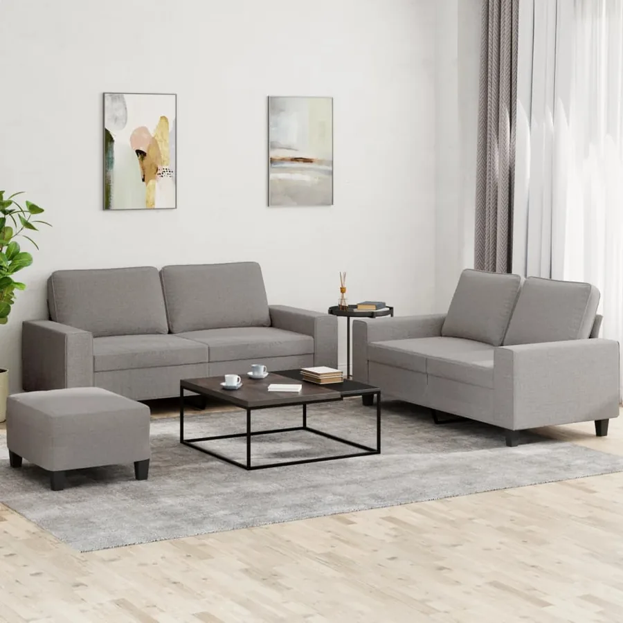 Ensemble de canapés 3 pcs taupe tissu