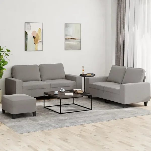 Ensemble de canapés 3 pcs taupe tissu