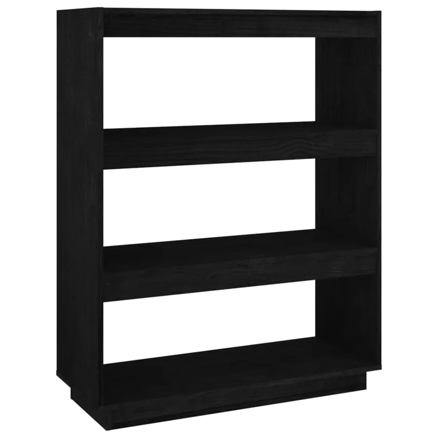 Bibliothèque/Séparateur de pièce Noir 80x35x103 cm Pin massif - 2