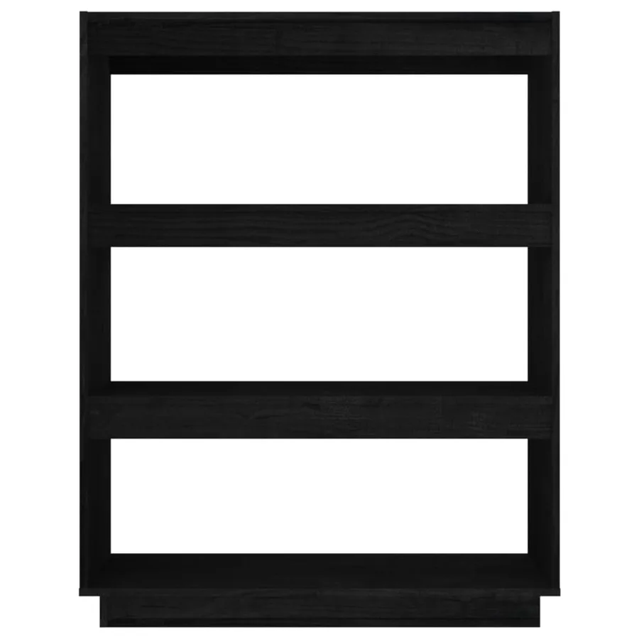 Bibliothèque/Séparateur de pièce Noir 80x35x103 cm Pin massif - 5