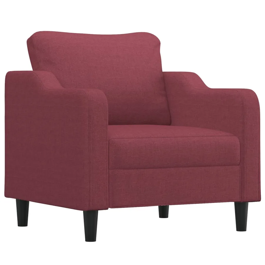 Fauteuil avec repose-pied Rouge bordeaux 60 cm Tissu - 4