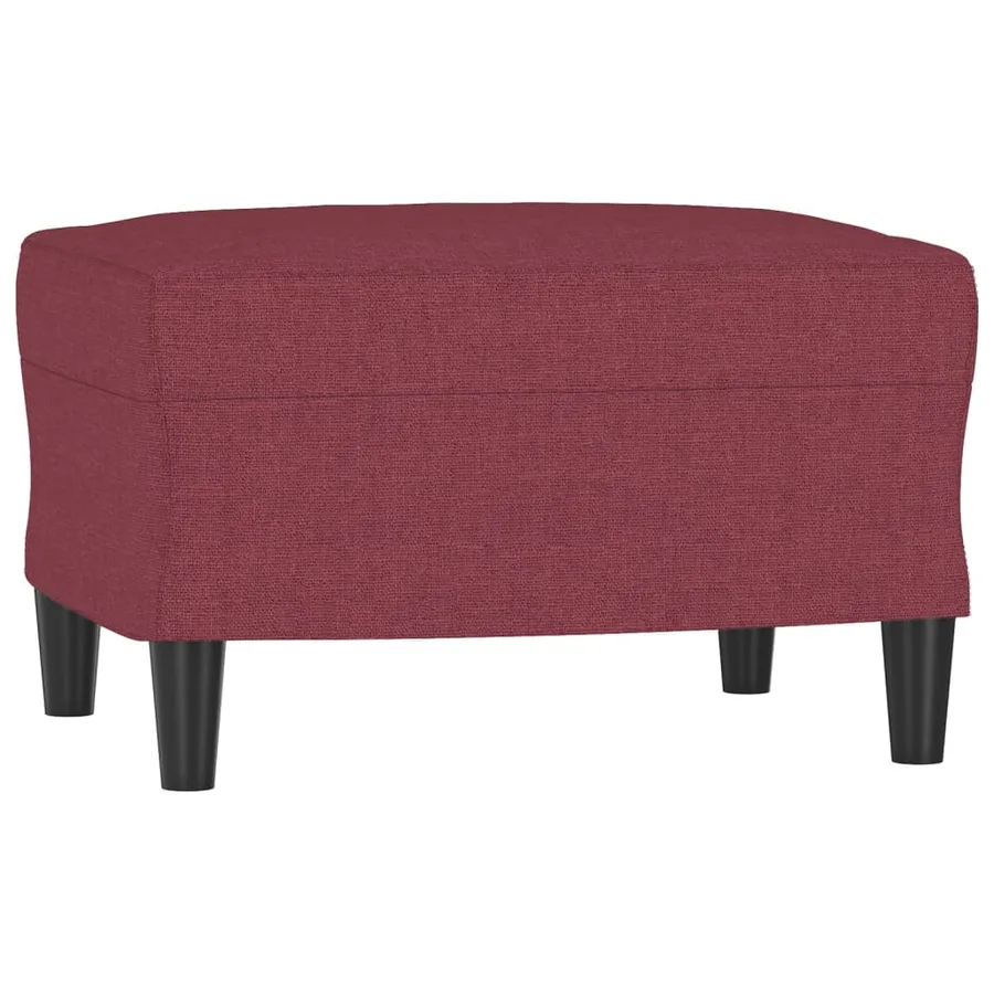 Fauteuil avec repose-pied Rouge bordeaux 60 cm Tissu - 5