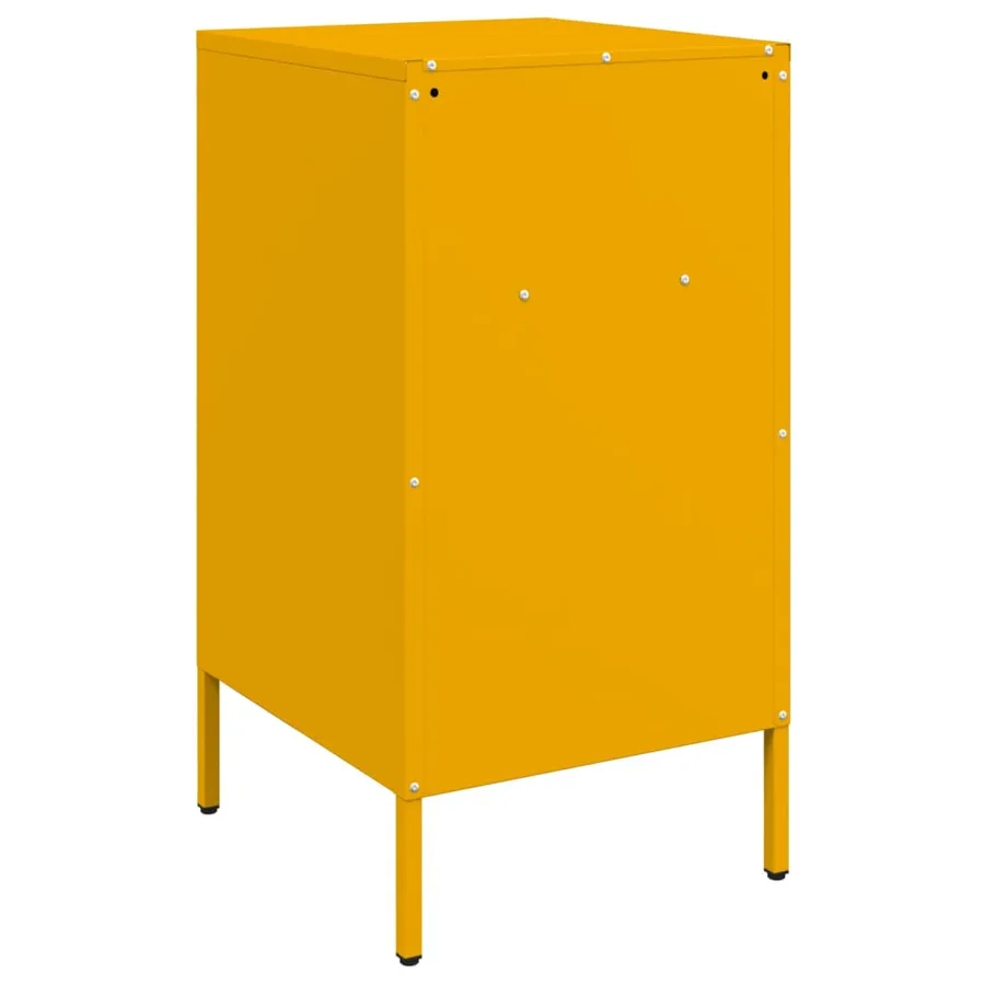 Table de chevet jaune moutarde 36x39x68 cm acier - 8
