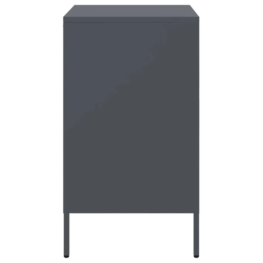 Tables de chevet 2 pcs anthracite 36x39x68 cm acier - 7