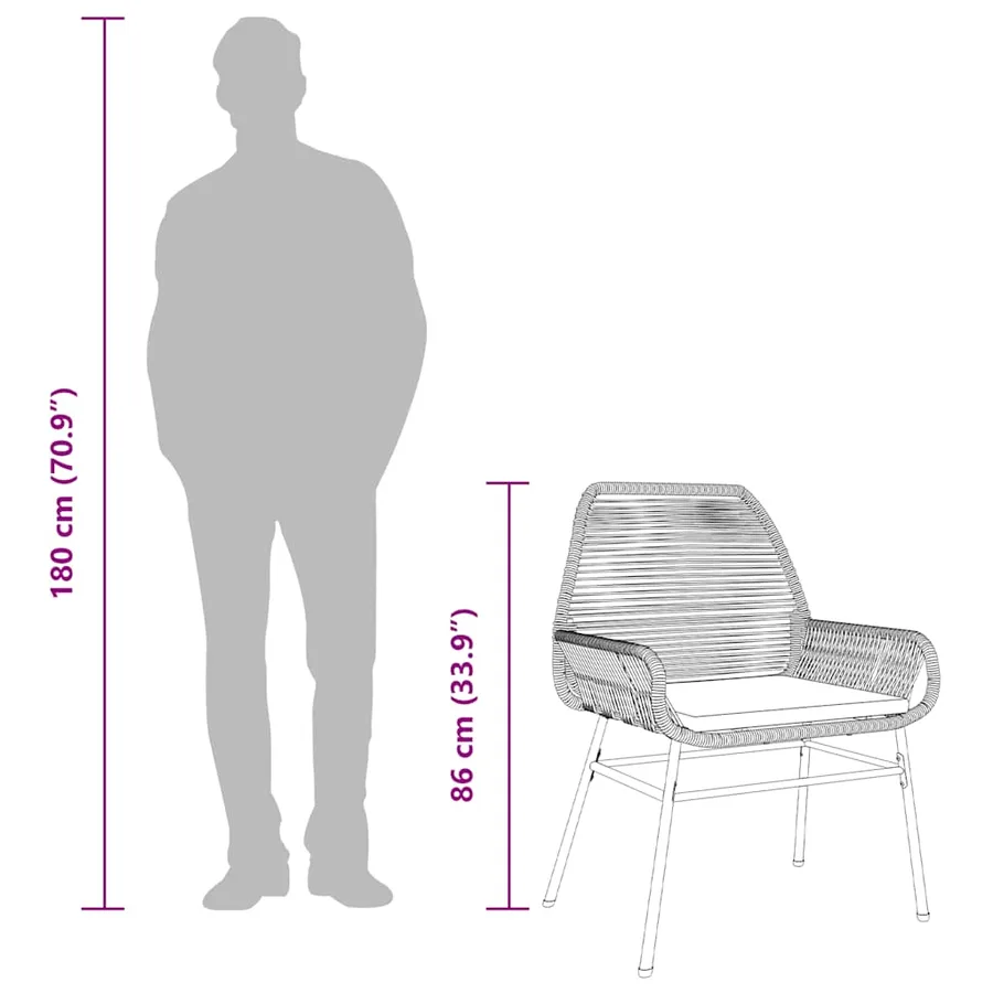 Chaises de jardin lot de 2 avec coussins noir résine tressée - 10