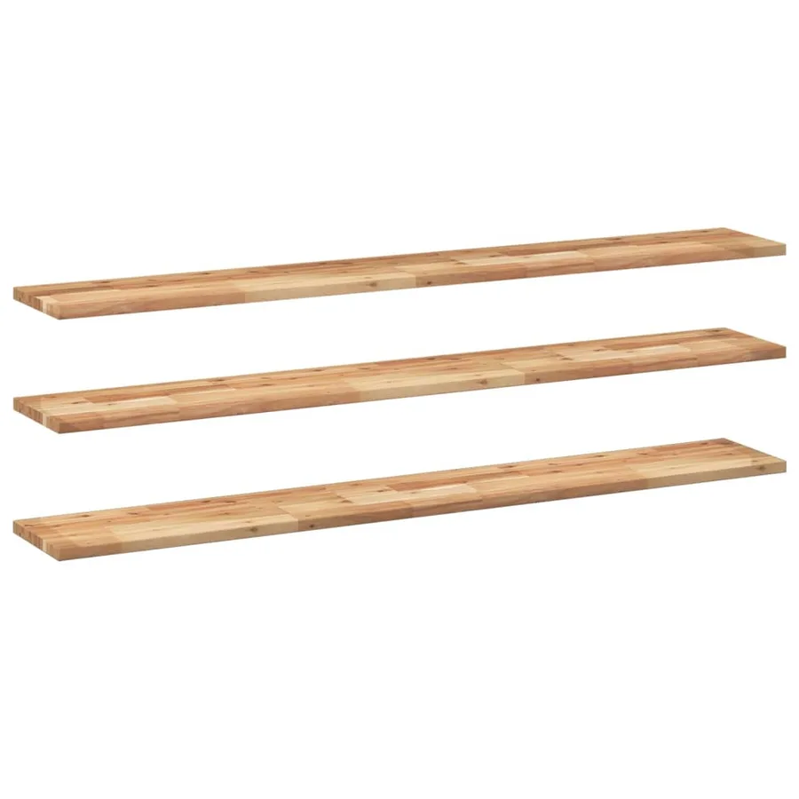 Étagères flottantes 3 pcs 140x20x2 cm acacia massif à l'huile - 2